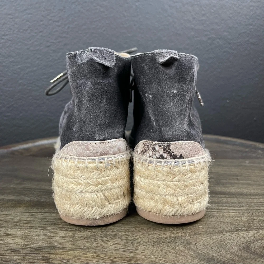 Rag & Bone Geneva Suede Wedge Lace Front Espadrilles Size‎ Women